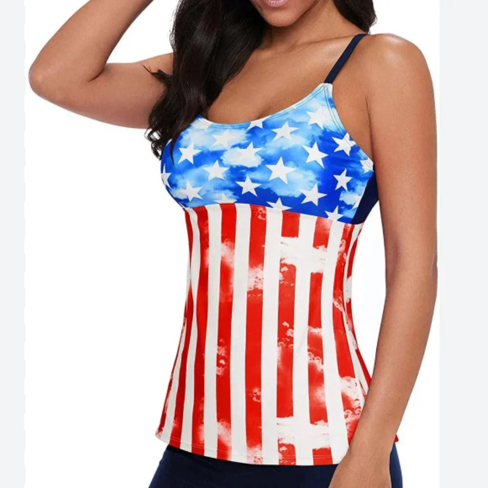Women’s USA flag swim tankini NEW
